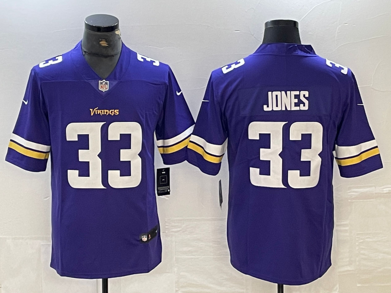 Men's Minnesota Vikings Aaron Jones #33 Purple Jersey